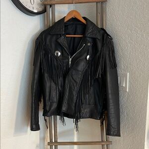 Bikers Leather jacket.with tassels
